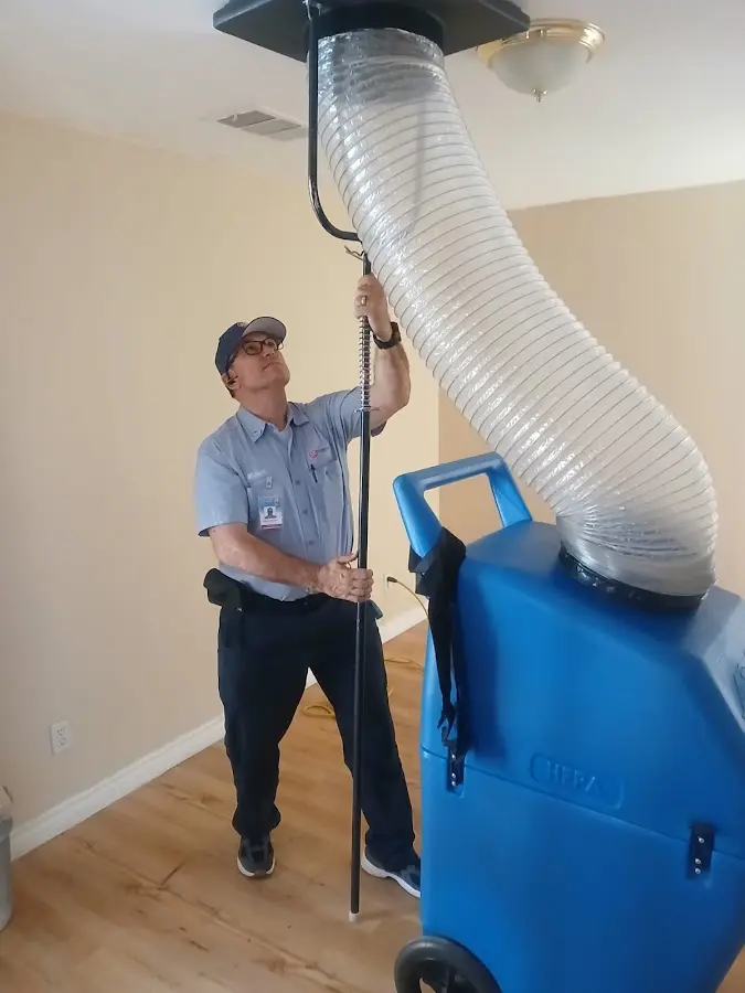 Mini Split Installation technician using HEPA equipment in Gainesville